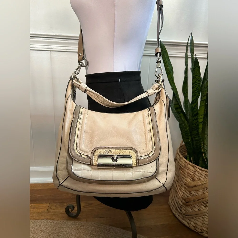 Coach Kristin Spectator Leather Python Hobo-Crossbody Bag - Picture 3 of 16